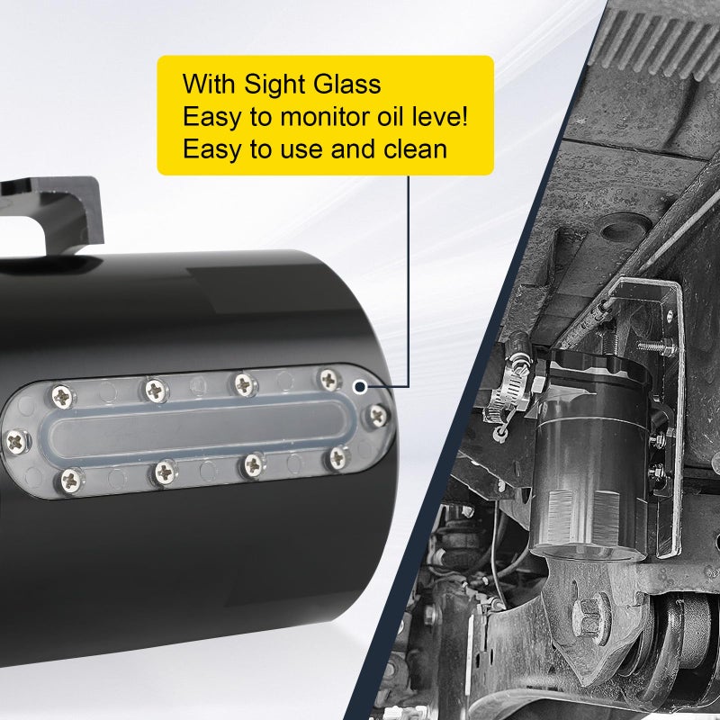 RALZAOTO Oil Catch Can Kit Oil Separator Reservoir Tank with Sight Glass Compatible with Ford F150 5.0L/2.7EB/3.5EB 2011-2023 Raptor 3.5L Ecoboost 2017-2023  Expedition 3.5L EcoBoost 2018-2023 - Image 4